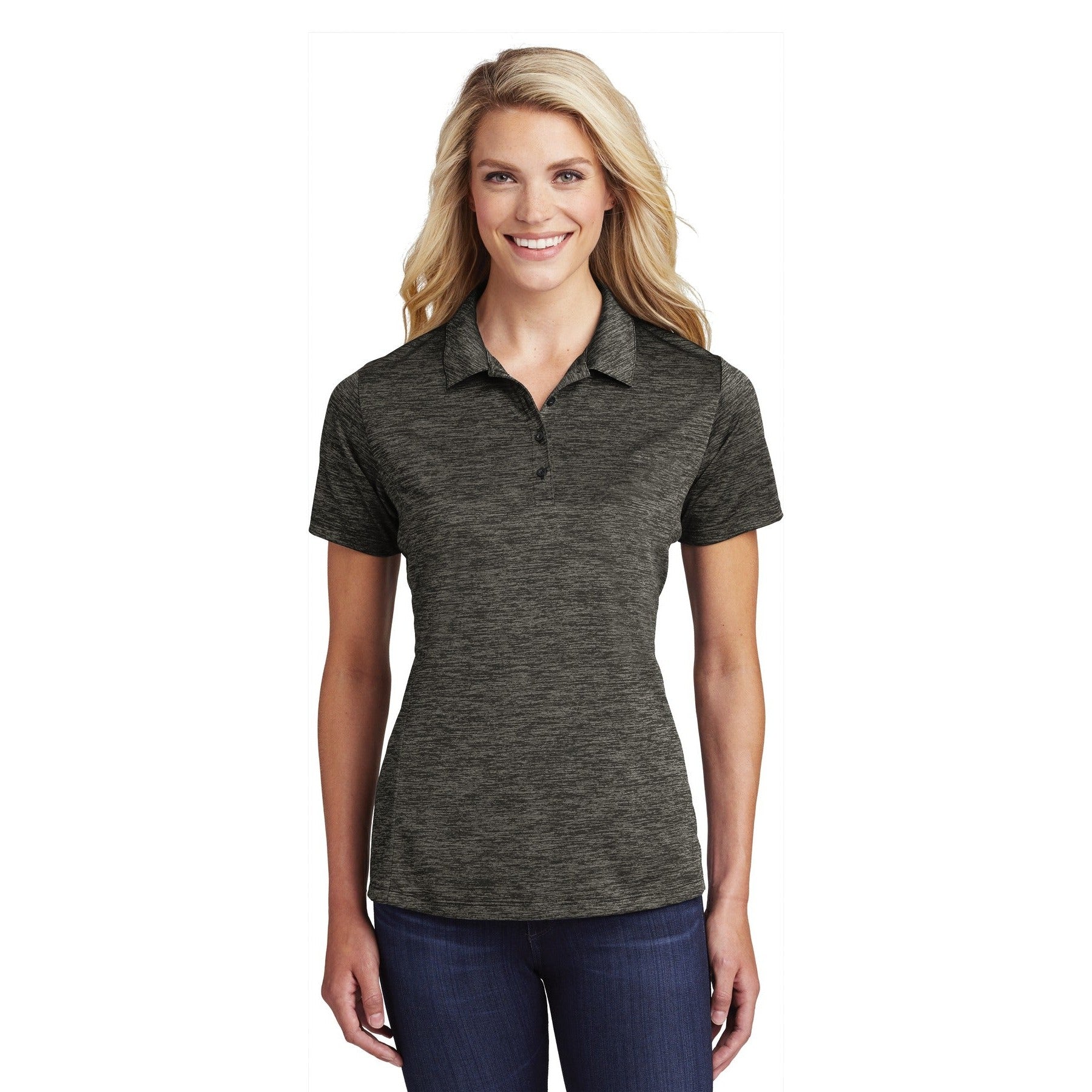 Sport-Tek-Sport-Tek ® Women's PosiCharge ® Electric Heather Polo. LST590-MedTech-4